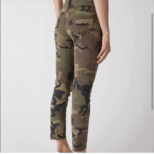 Re/Done Originals High Rise Ankle Crop Raw Hem Camo Size 24